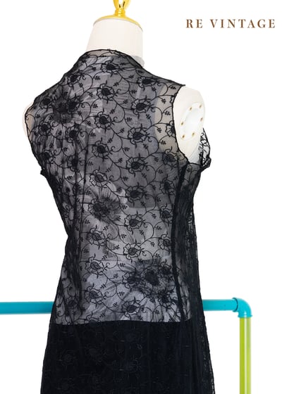 Black Flowers 神秘黑蕾絲長版背心14