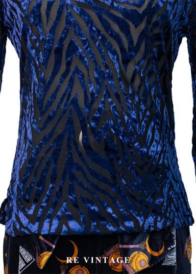 午夜藍燒絨斑馬紋上衣4