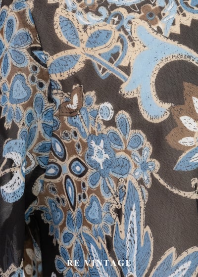 暗夜繁花荷葉邊天膚印花洋裝11