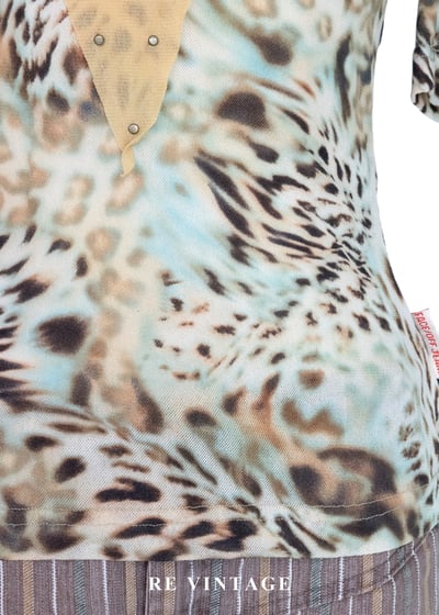 豹紋野性釘珠拼接上衣4
