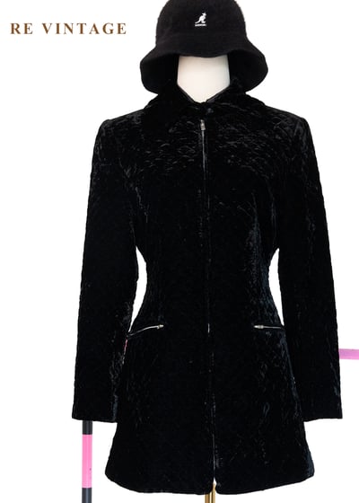 質感單品 - 沈黑菱格紋絨布迷你洋裝8