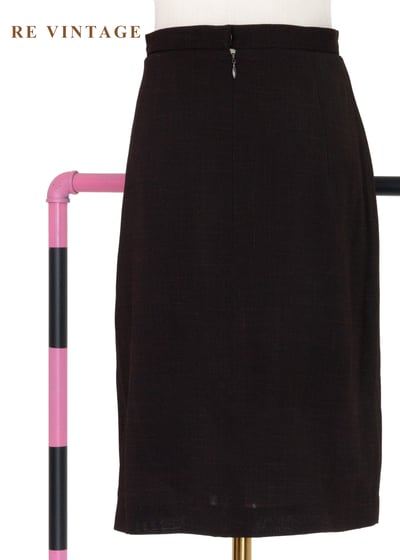 深褐色角落小白花綻放短裙（27"）8