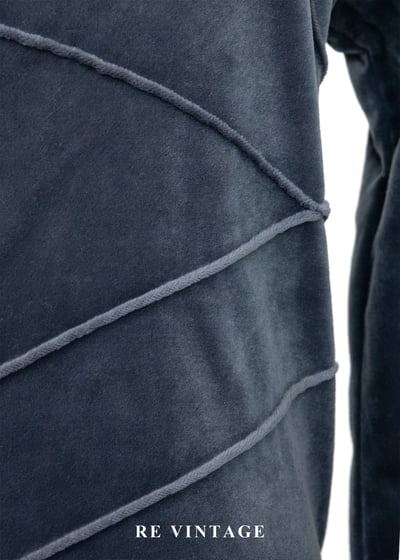 縫線邊界藍灰色絨布上衣6