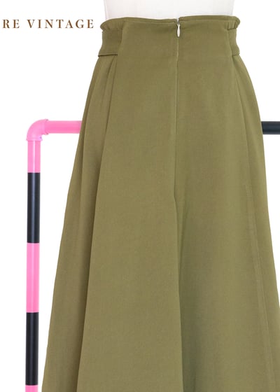 質感單品 - 橄欖綠高腰圓裙（22"）8