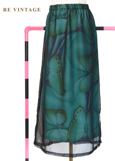 幻境破繭孔雀綠黑紗長裙（28-35"）1