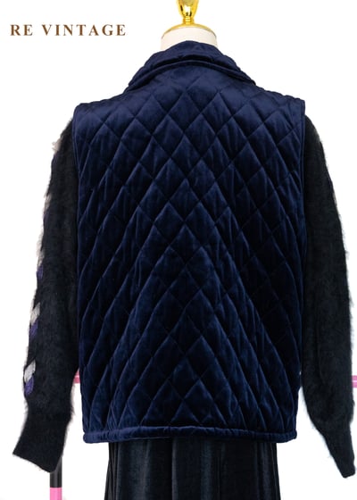 Royal Blue Quilted Vest 深藍貴氣絨布背心11