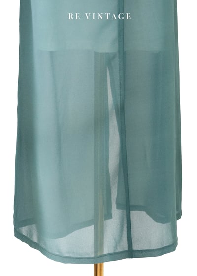 玻璃浪漸層青綠優雅長洋裝8