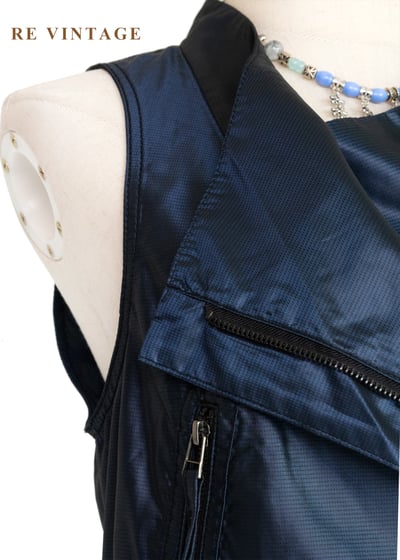 電光藍斜開拉鍊個性背心5