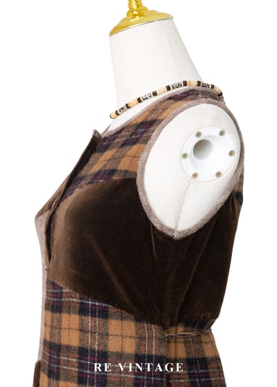 Brown patchwork 毛呢洋裝9