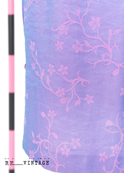 藍紫色珠光小花朵中長裙4