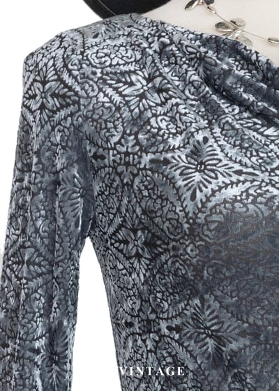 銀葉繁花 - 垂墜領絨布上衣5