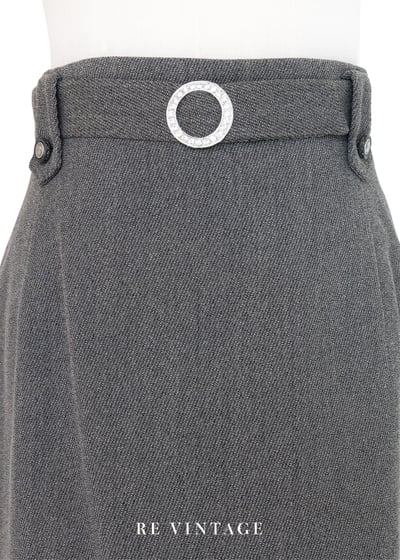 質感單品 - 鑽石小環高腰灰裙（27"）3