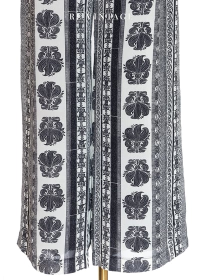 黑白圖騰詩行高腰寬褲（26"）4