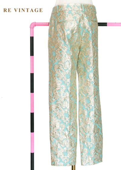 凡爾賽的迴廊金屬光澤圖騰長褲（28"）9