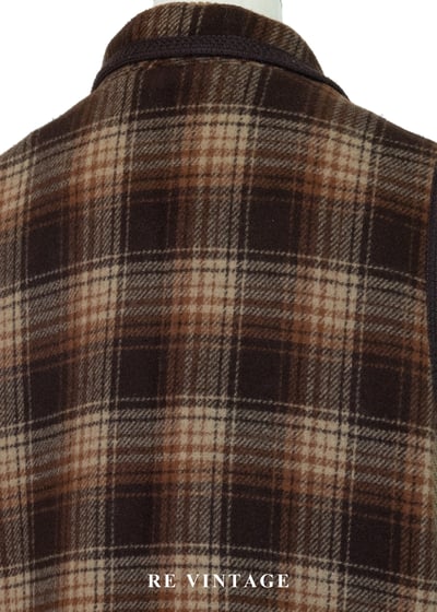 冬日壁爐 - 深褐色格紋毛呢背心13