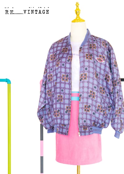 葡萄紫格紋版型一百分夾克外套8