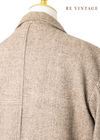 質感單品 - 小格紋米色毛呢大衣（可拆式毛背心內襯）10