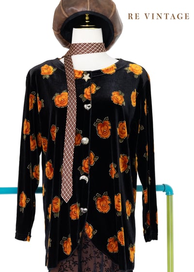 Orange Rose 絕美銀釦絨布套頭上衣1