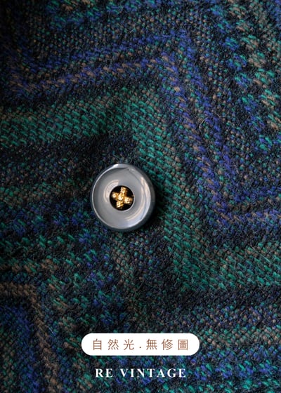 孔雀綠復古鋸齒紋雙排釦西裝外套14