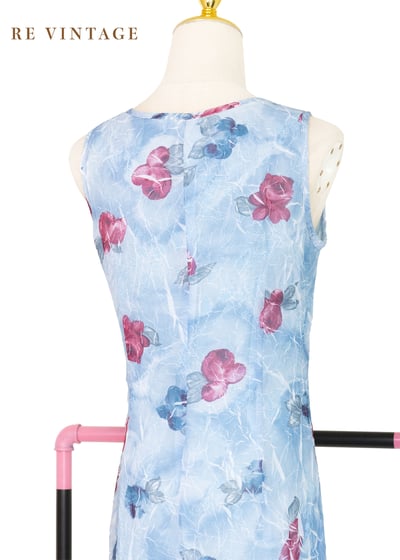 Aqua 水藍的你粉紅的花長洋裝11