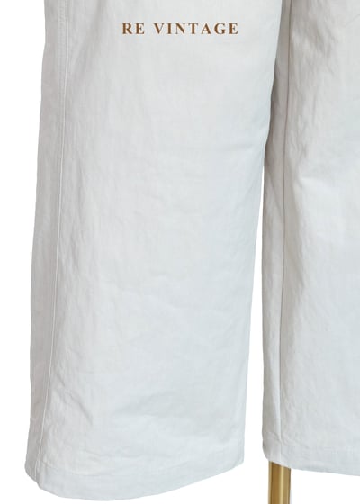 淺米灰挺闊棉麻質地工裝寬褲（24"）6