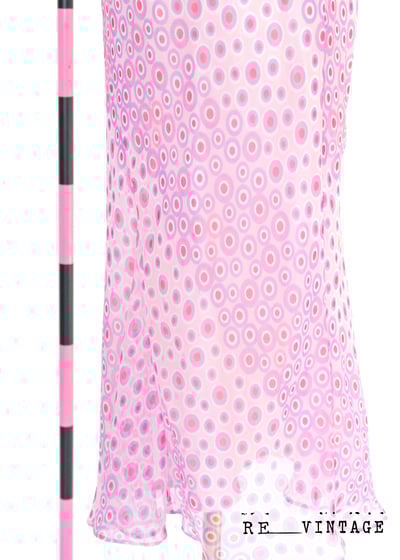 粉紅水波點點雪紡洋裝7