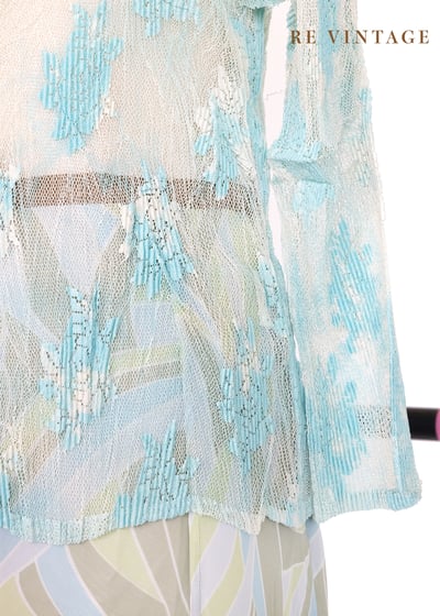 微光地中海顯白有氣質的網紗上衣5