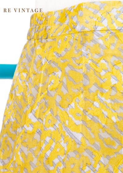 鵝黃色隱約の花朵中長裙（25-26")7