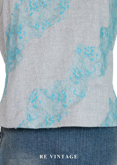 繁花詩篇 - 湖水藍精緻蕾絲背心4