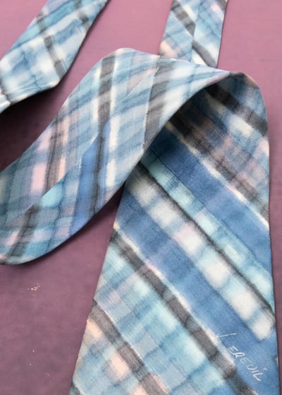 微醺天空藍菱格紋領帶6
