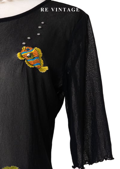魚兒吐泡泡黑紗上衣5
