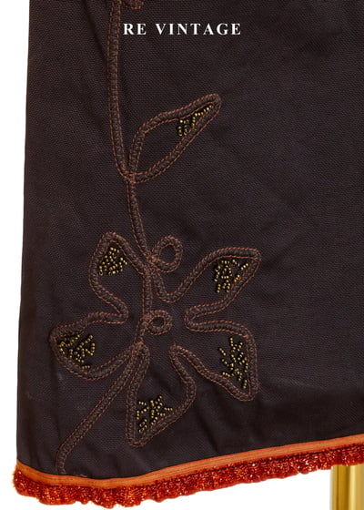 琥珀色的迴響花朵刺繡喇叭褲5