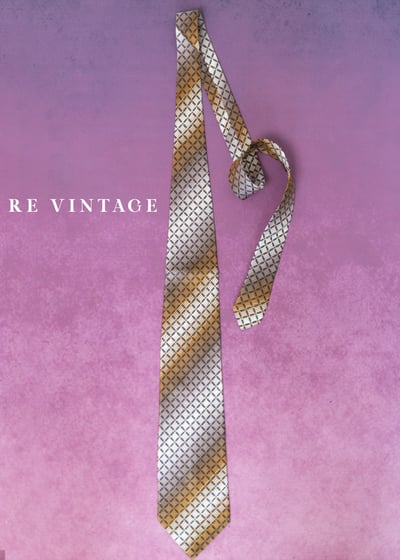 褐霧斜影格紋排列領帶1