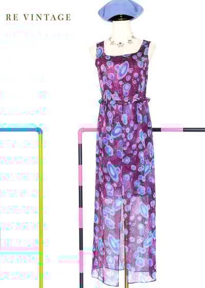 水波之上的紫光亂流美腿長洋裝1