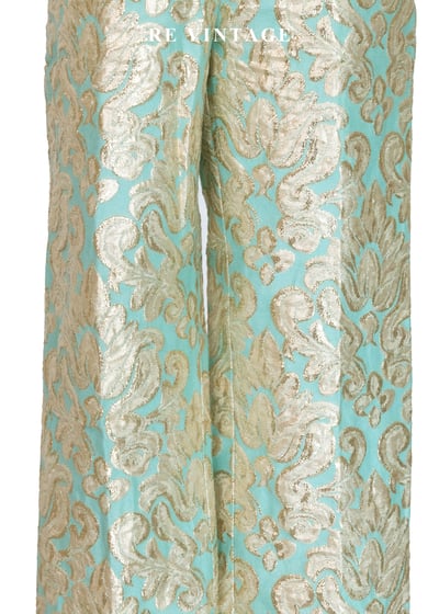 凡爾賽的迴廊金屬光澤圖騰長褲（28"）4