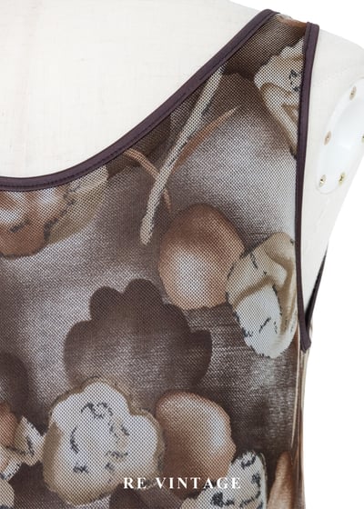 底片裡的暖棕花朵網紗長洋裝12