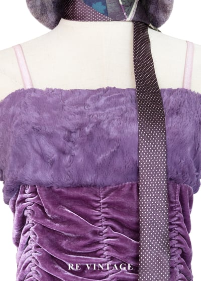 紫夜霓虹毛絨拉皺細肩帶背心5