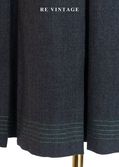 鮮綠撞色明線壓褶美裙（28"）6