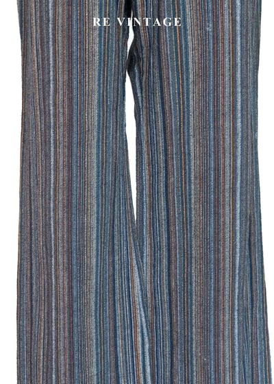 時空經緯 - 復古彩條微喇叭長褲（28"）4