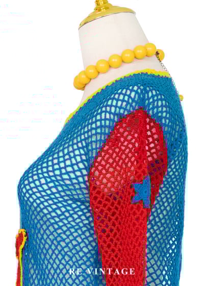 塗鴉星星毛線網狀上衣8