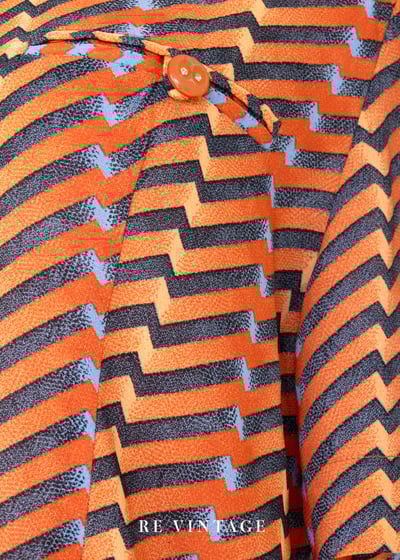 螢光橘幾何圖騰短袖上衣6