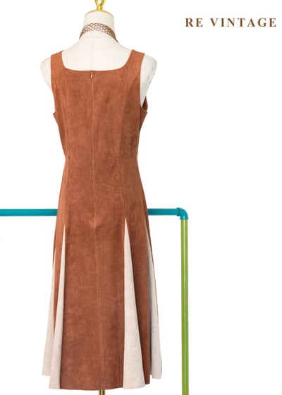 溫潤南瓜橘拼色洋裝9