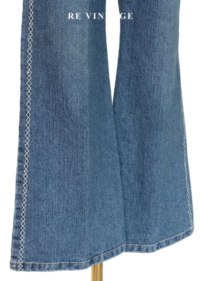 漫遊公路側邊編織圖騰牛仔褲（26"）10