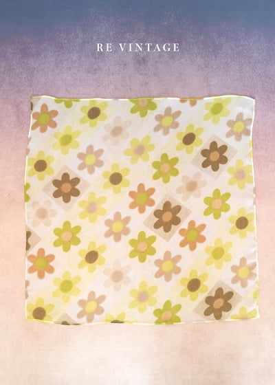 青草綠小花小絲巾1