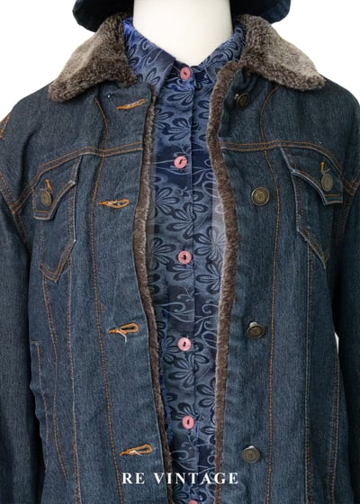 靈魂藍調深棕毛領牛仔外套3