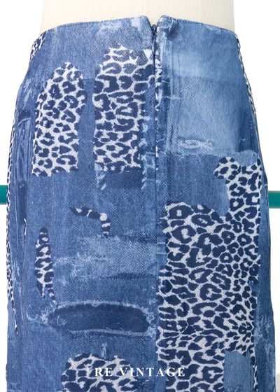 野性拼貼仿牛仔紋美裙（27"）9