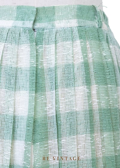 野餐好心情米黃綠格紋美裙（26"）9