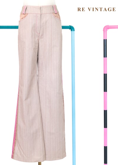 微醺香檳 - 甜蜜線條拼接長褲（28"）1