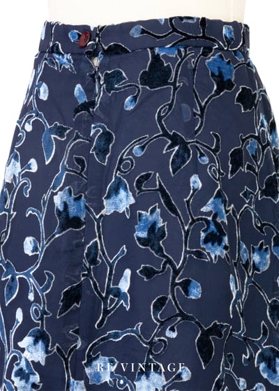 湛藍天鵝絨花蔓影短裙8