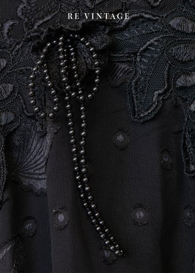 貝殼黑紗珠珠蝴蝶結細肩帶洋裝7